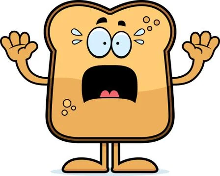 Scared cartoon toast Stock Illustration