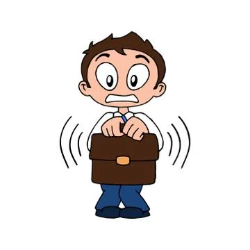 Scared character Illustrazione stock