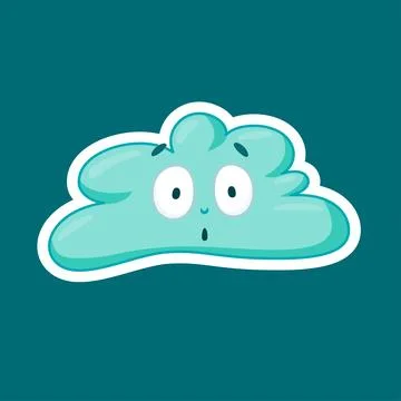 Scared Cloud Illustrazione stock