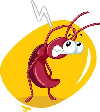 Scared Cockroach Insect Vector Cartoon 스톡 일러스트