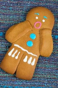 Scared cookie on a table Stock Photos