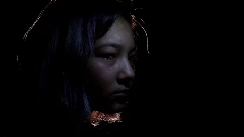 Scared, depressed girl Stock Footage 121437357