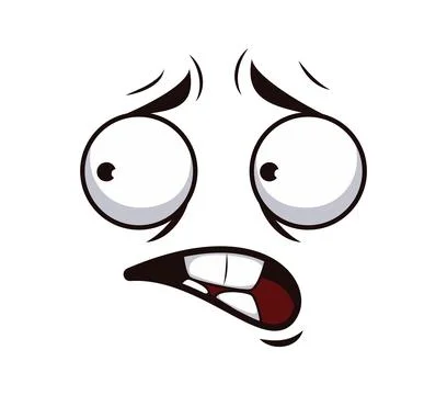 Scared emotion expression face or cartoon emoji Stock-Illustration