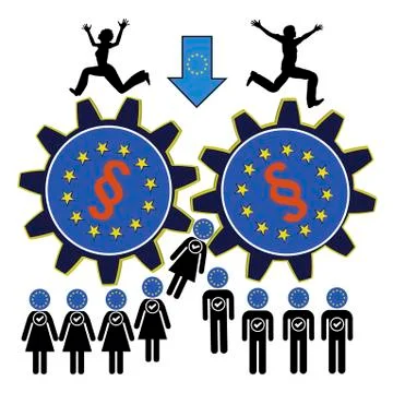 Scared of European Union Stock Illustration