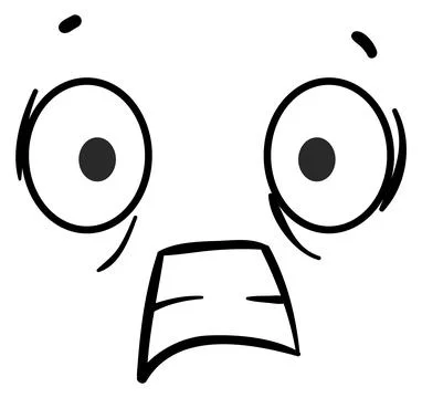 Scared face. Comic fear expression. Cartoon emotion イラスト素材