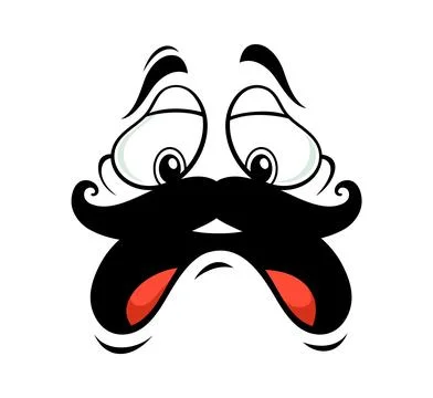 Scared face with OMG shocked emotion expression Stock Illustration