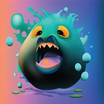 Scared germs blob cartoon Stock Illustration