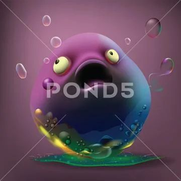 Scared germs cartoon Иллюстрация