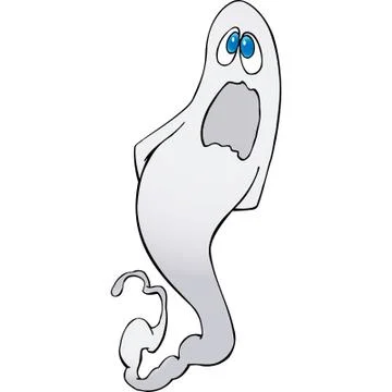 Scared ghost Halloween Cartoon Stock Illustration