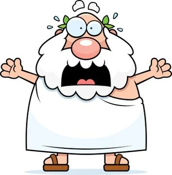 Scared greek philosopher Stock Illustration