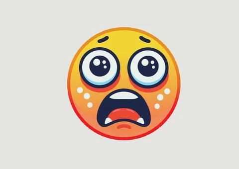 Scared to horror emoji Stock Illustration