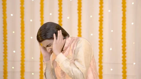 Scared Indian man waiting for firecracker to burst Stock-Footage 249399319