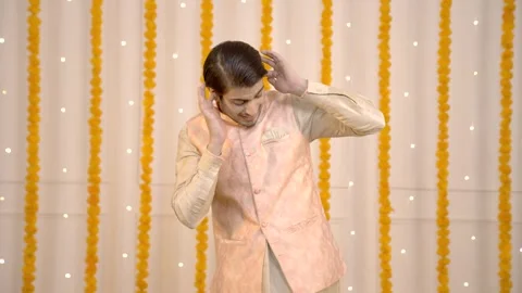 Scared Indian man watching firecracker bursting 스톡 동영상 249398227