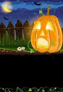 Scared jack o lantern Stock Illustration