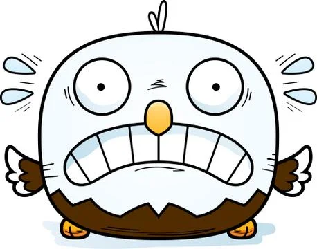 Scared Little Bald Eagle Stock Illustration