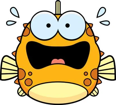Scared Little Blowfish Stock Illustration