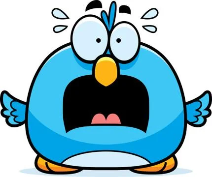 Scared little bluebird Stock Illustration