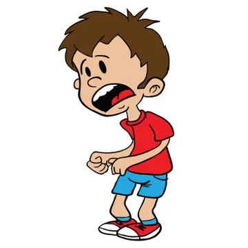 Scared little boy Stock Illustration