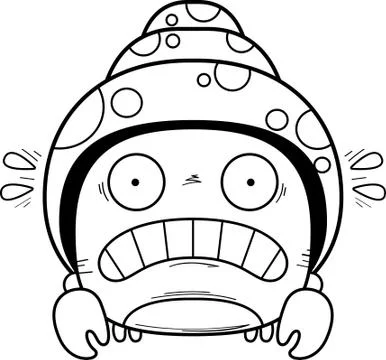 Scared Little Hermit Crab Stock Illustration