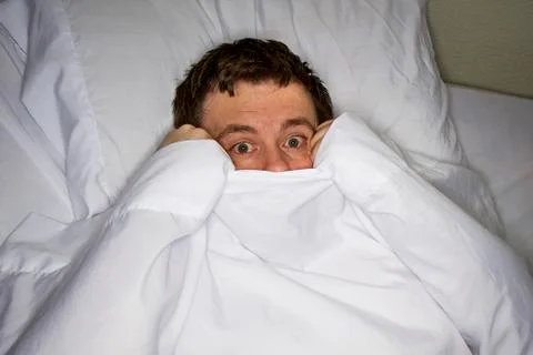 Scared little man Stock Photos
