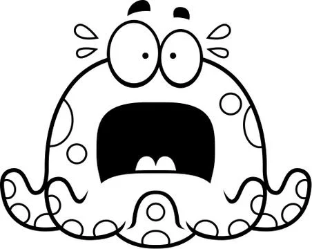 Scared Little Octopus Stock Illustration