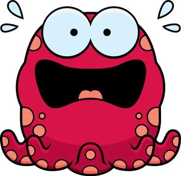 Scared Little Octopus Stock Illustration