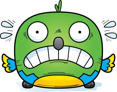 Scared Little Parrot Stock Illustration