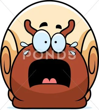 Scared little snail Stock Illustration