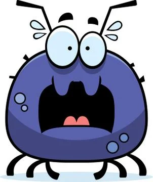 Scared little tick Stock Illustration