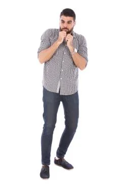 Scared man Foto stock