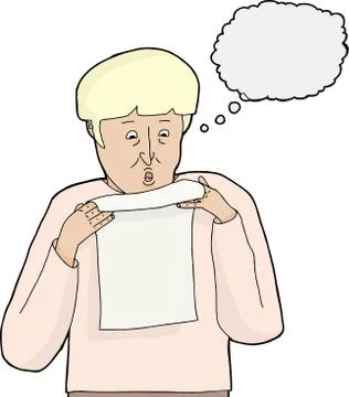Scared man reading Stock Illustration