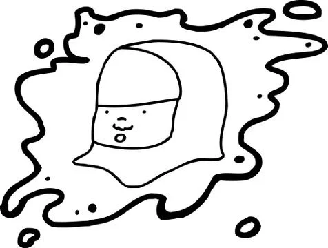Scared Muslim Outline Stock Illustration