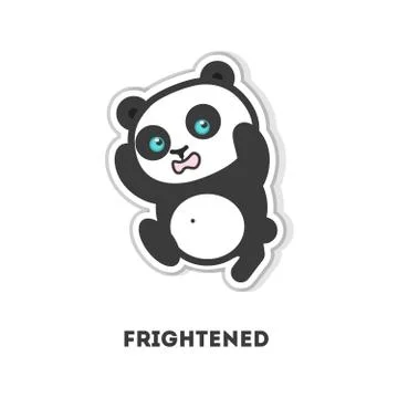 Scared panda bear. Stockillustratie