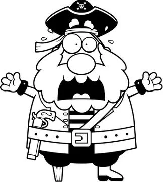 Scared Pirate Stock Illustration