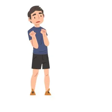 Scared Sad Boy Getting Bullied, Mockery and Bullying at School Concept Cartoon Stock Illustration
