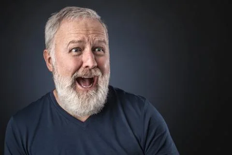 Scared senior looking a way Stock Photos