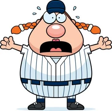 Scared softball player Stock Illustration