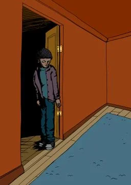 Scared Teenager Stock Illustration