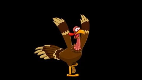 Scared Turkey Cartoon Character Running Stock Footage 291968367
