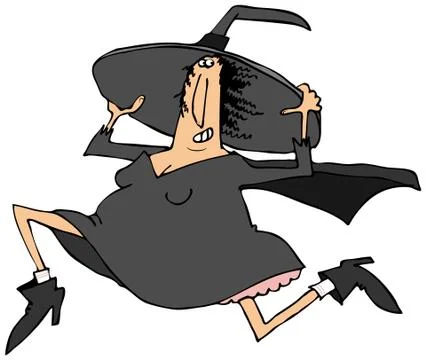 Scared witch Stock Illustration