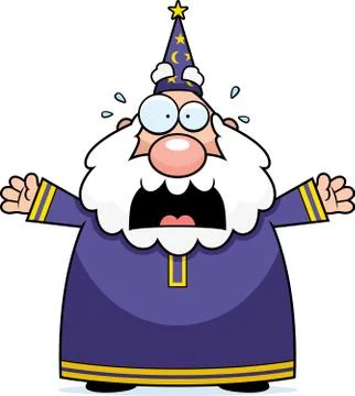 Scared wizard Stock Illustration