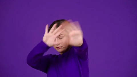 Scared woman doing stop gesture Stock Footage 253268032