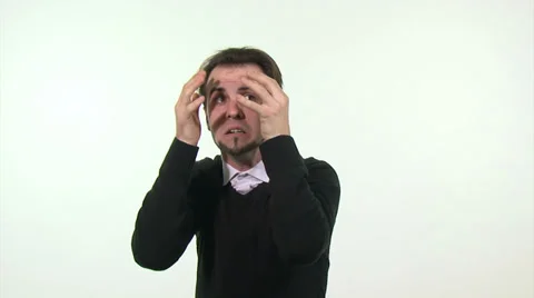 Scared young businessman Stock Footage 36583129