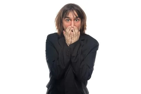 Scared young man Stock Photos