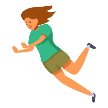 Scared young woman falling down from the sky Illustrazione stock
