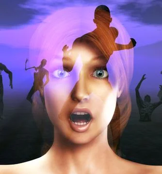 Scared Of Zombies Stock Illustration