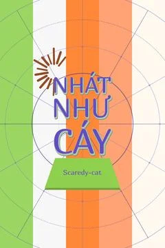 SCAREDY-CAT written in Vietnamese text art with retro modernist pop palette and Stock Illustration