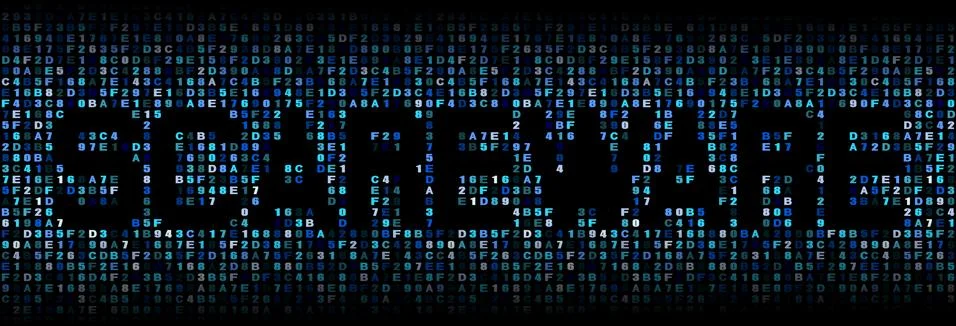 Scareware text on hex code illustration イラスト素材