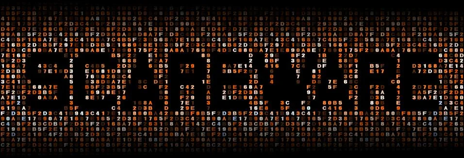 Scareware text on hex code illustration Stock Illustration