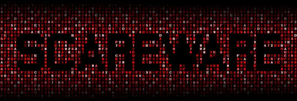 Scareware text on hex code illustration Stock-Illustration